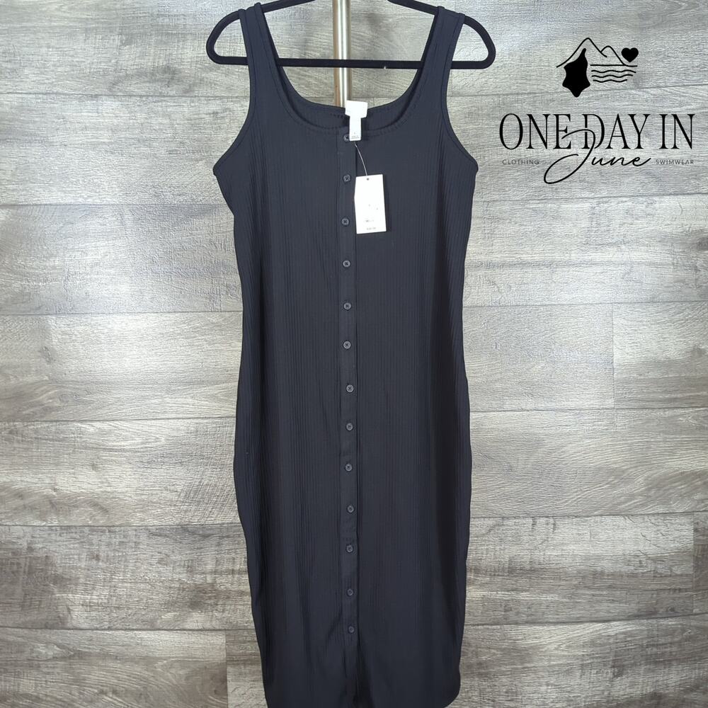 a new day Black Button-Down Dress